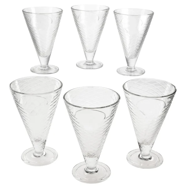 Null 6er Set COPA HELADO Eisbecher 340ml Auf Fuß Glas – 31705 1