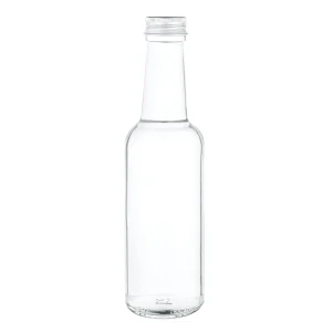 Null 6er Set Geradhalsflasche 250ml + Schraubverschluss Deckel PP 28 Silber Aluminium Zum Abfüllen Von Essig & Öl, Sirup, Most, Bier, Likör, Saft + Wein 15