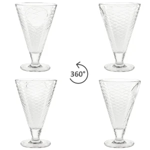 Null 6er Set COPA HELADO Eisbecher 340ml Auf Fuß Glas – 31705 19