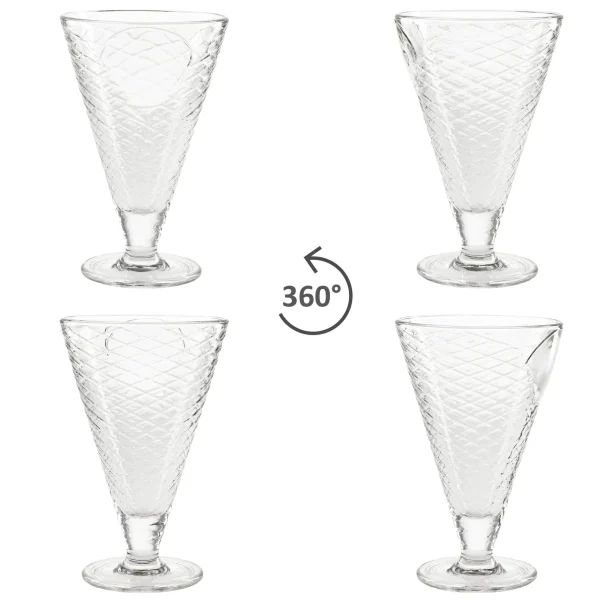 Null 6er Set COPA HELADO Eisbecher 340ml Auf Fuß Glas – 31705 7