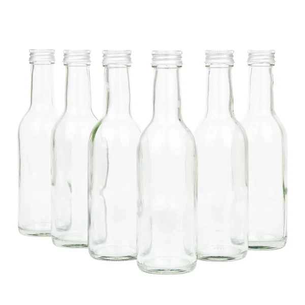 Null 6er Set Weithalsflasche 156 Ml + To 43 Deckel Weiß 6