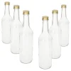 Null 6er Set Geradhalsflasche 500 Ml + Schraubverschluss Gold 25