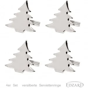 Null Serviettenring-Set 2-tlg. Diamant Durchmesser 4,5 Cm Versilbert Anlaufgeschützt 17