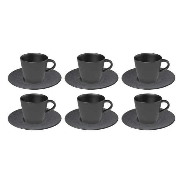 Villeroy & Boch 6er Set Kaffee Set Manufacture Rock 150 Ml In Schwarz 1