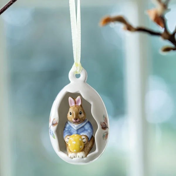 Villeroy & Boch Ei-Ornament Max, Blüten Blau Bunny Tales In Gelb|weiß 3