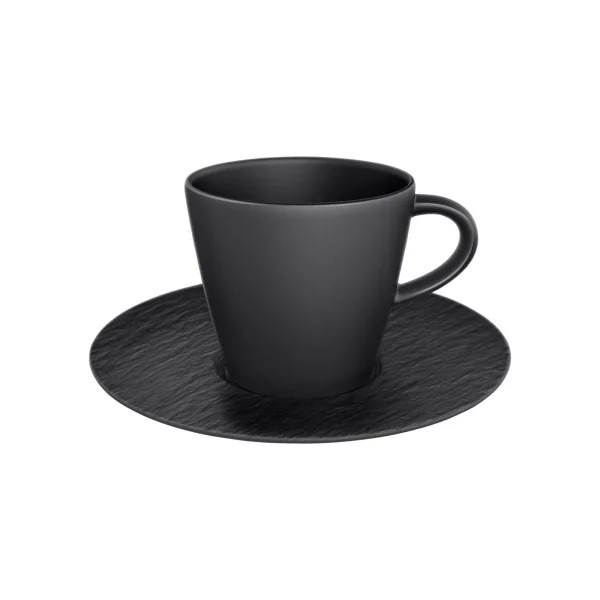 Villeroy & Boch Kaffeetasse Mit Untertasse Manufacture Rock 150 Ml / ø 15,4 Cm In Schwarz 1